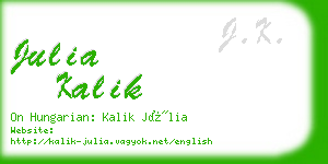 julia kalik business card